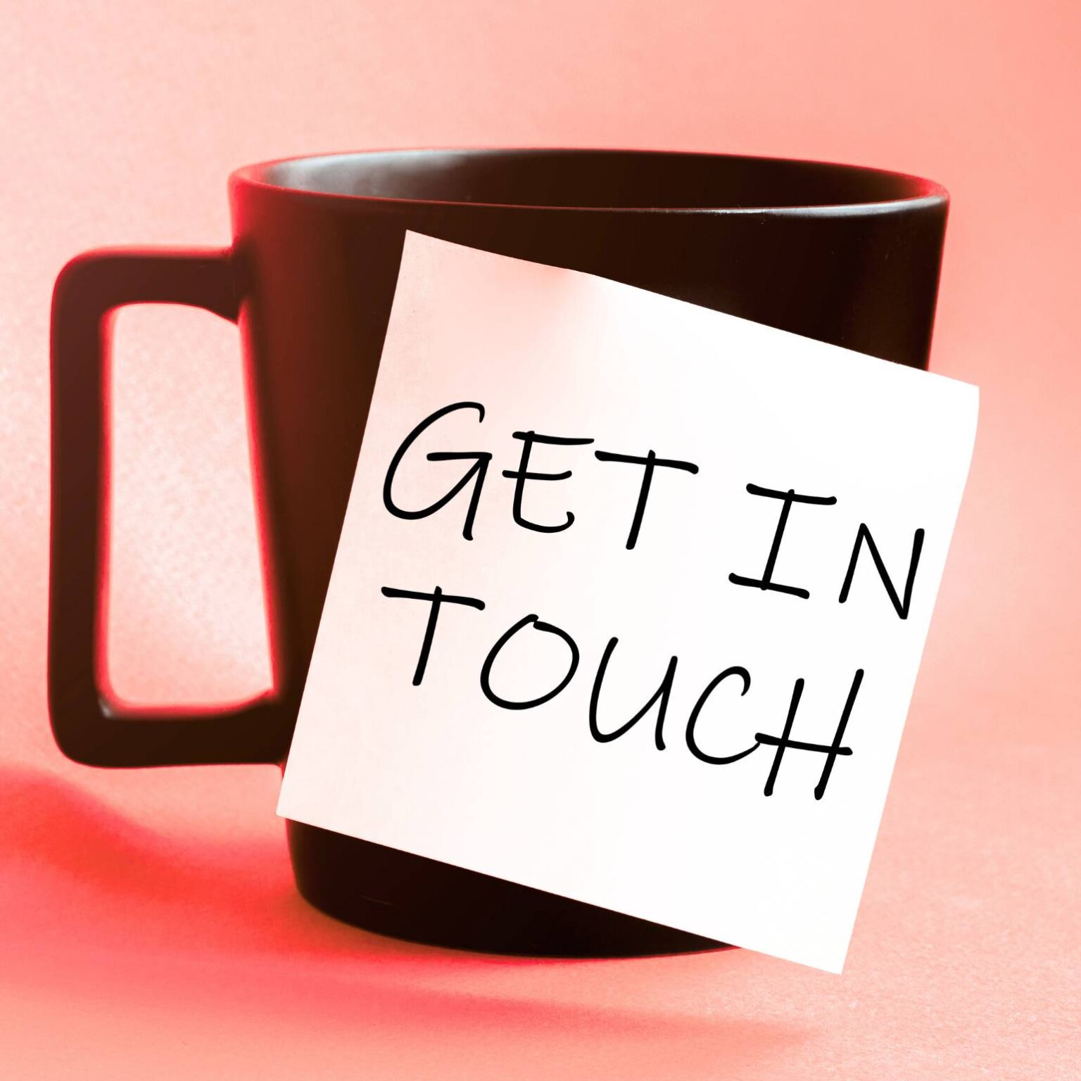 get in touch coffee mug